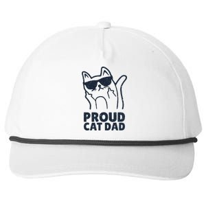 Funny Retro Proud Cat Dad Showing The Finger For Cat Lovers Snapback Five-Panel Rope Hat