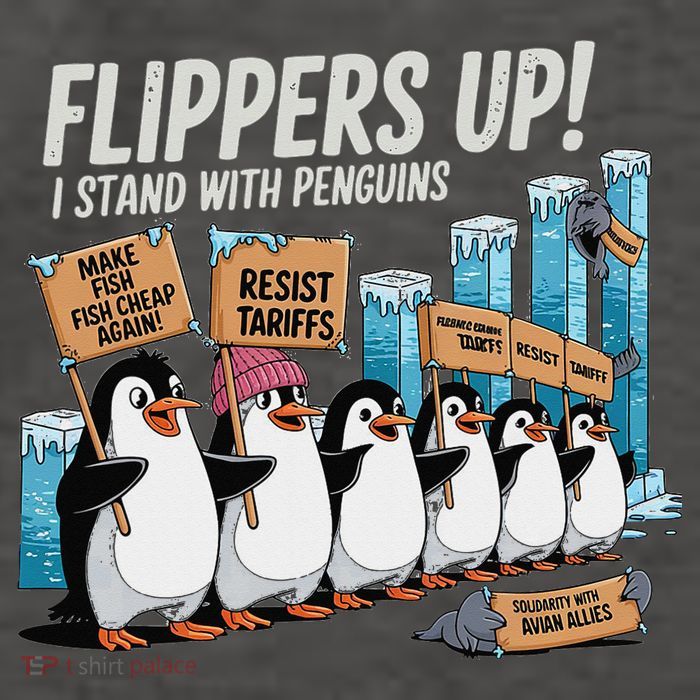 Funny Resist Penguins Protest Against Tariffs Vector Backpack