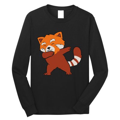 Funny Red Panda Lover Red Panda Dabbing Long Sleeve Shirt