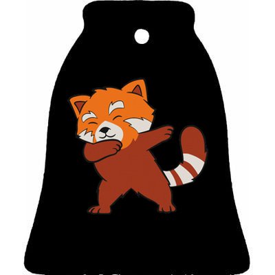 Funny Red Panda Lover Red Panda Dabbing Ceramic Bell Ornament