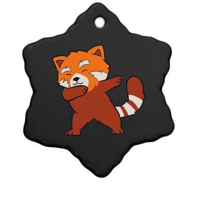 Funny Red Panda Lover Red Panda Dabbing Ceramic Star Ornament