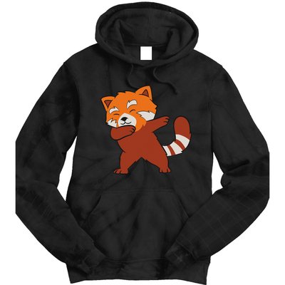 Funny Red Panda Lover Red Panda Dabbing Tie Dye Hoodie