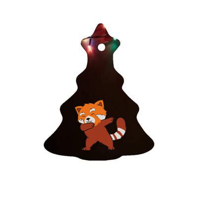 Funny Red Panda Lover Red Panda Dabbing Ceramic Tree Ornament