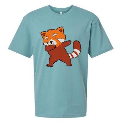 Funny Red Panda Lover Red Panda Dabbing Sueded Cloud Jersey T-Shirt