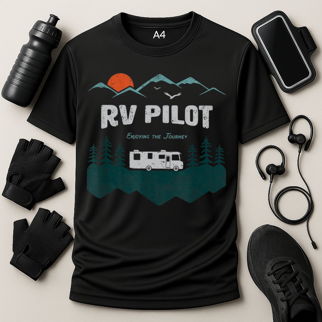Funny Rv Pilot Camping Gift Funny Motorhome Travel Vacation Gift Cooling Performance Crew T-Shirt