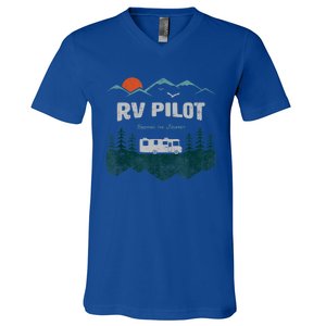 Funny Rv Pilot Camping Gift Funny Motorhome Travel Vacation Gift V-Neck T-Shirt