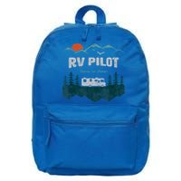 Funny Rv Pilot Camping Gift Funny Motorhome Travel Vacation Gift 16 in Basic Backpack