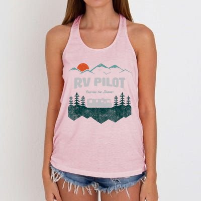 Funny Rv Pilot Camping Gift Funny Motorhome Travel Vacation Gift Women's Knotted Racerback Tank