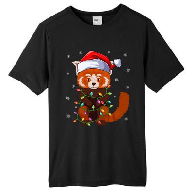 Funny Red Panda Xmas Matching Santa Hat Red Panda Christmas Gift Tall Fusion ChromaSoft Performance T-Shirt