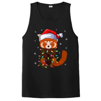 Funny Red Panda Xmas Matching Santa Hat Red Panda Christmas Gift PosiCharge Competitor Tank