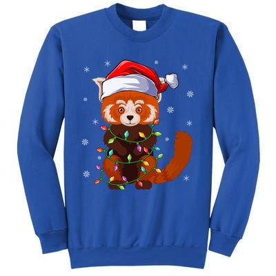 Funny Red Panda Xmas Matching Santa Hat Red Panda Christmas Gift Sweatshirt