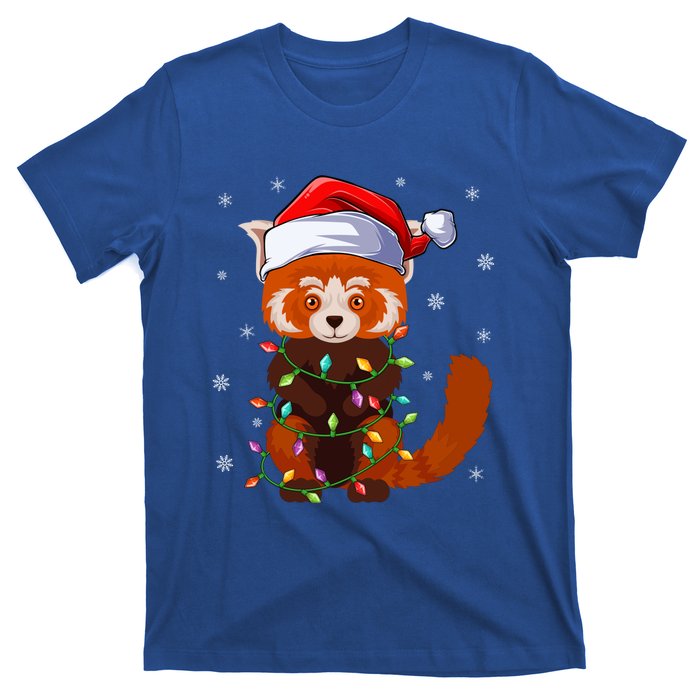 Funny Red Panda Xmas Matching Santa Hat Red Panda Christmas Gift T-Shirt