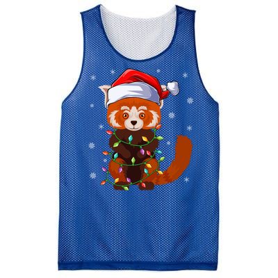 Funny Red Panda Xmas Matching Santa Hat Red Panda Christmas Gift Mesh Reversible Basketball Jersey Tank