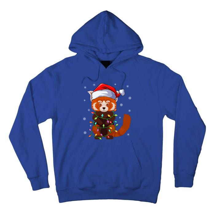 Funny Red Panda Xmas Matching Santa Hat Red Panda Christmas Gift Tall Hoodie