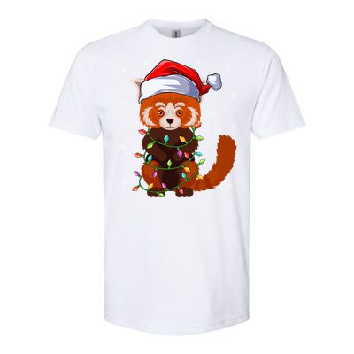 Funny Red Panda Xmas Matching Santa Hat Red Panda Christmas Gift Softstyle CVC T-Shirt