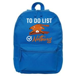 Funny Red Panda Lover To Do List Checkbox Nothing Lazy Relax Gift 16 in Basic Backpack