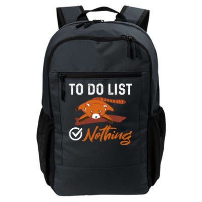 Funny Red Panda Lover To Do List Checkbox Nothing Lazy Relax Gift Daily Commute Backpack