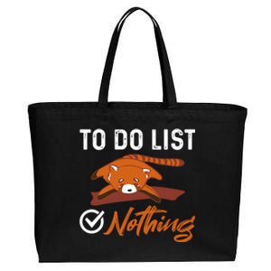 Funny Red Panda Lover To Do List Checkbox Nothing Lazy Relax Gift Cotton Canvas Jumbo Tote