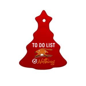 Funny Red Panda Lover To Do List Checkbox Nothing Lazy Relax Gift Ceramic Tree Ornament