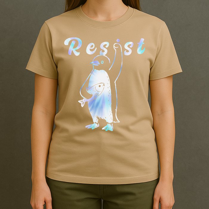 Funny Resist Penguins Cool Retro I Stand With Penguins T-Shirt