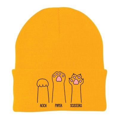 Funny Rock Paper Scissors Cat Paws Knit Cap Winter Beanie