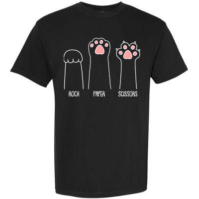 Funny Rock Paper Scissors Cat Paws Garment-Dyed Heavyweight T-Shirt