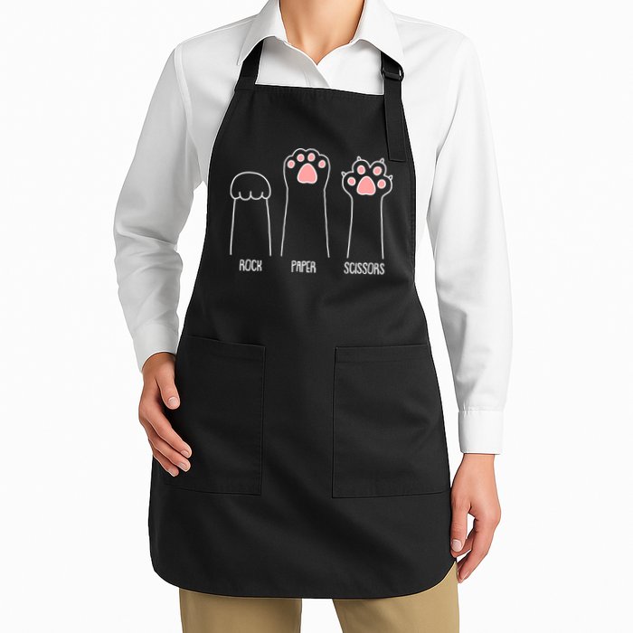 Funny Rock Paper Scissors Cat Paws Apron