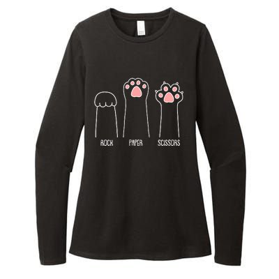 Funny Rock Paper Scissors Cat Paws Womens CVC Long Sleeve Shirt