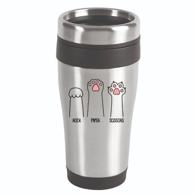 Funny Rock Paper Scissors Cat Paws 16oz Travel Tumbler
