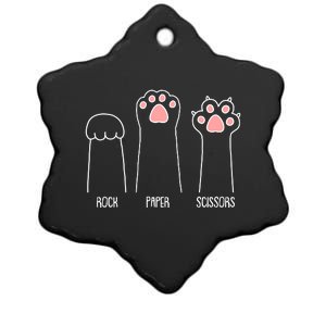 Funny Rock Paper Scissors Cat Paws Ceramic Star Ornament