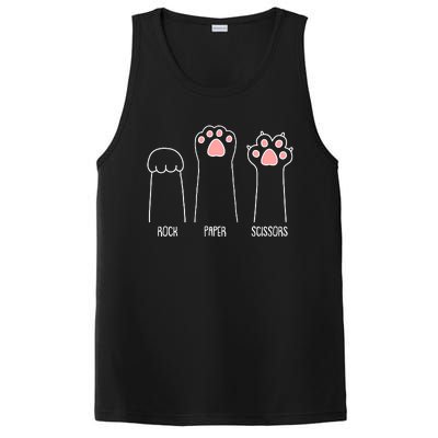 Funny Rock Paper Scissors Cat Paws PosiCharge Competitor Tank