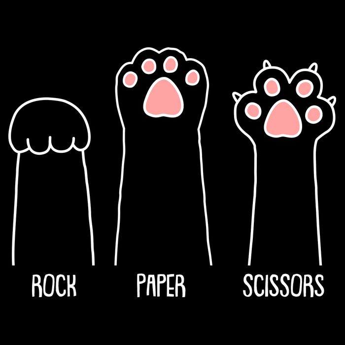 Funny Rock Paper Scissors Cat Paws Cropped Pullover Crew