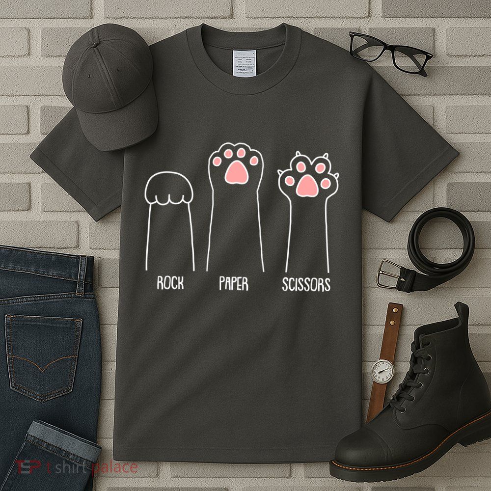 Funny Rock Paper Scissors Cat Paws Tall T-Shirt