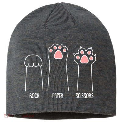 Funny Rock Paper Scissors Cat Paws Sustainable Beanie