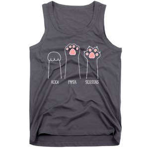 Funny Rock Paper Scissors Cat Paws Tank Top