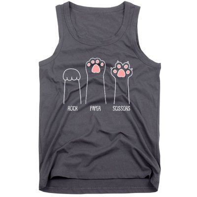 Funny Rock Paper Scissors Cat Paws Tank Top