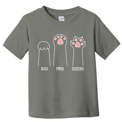 Funny Rock Paper Scissors Cat Paws Toddler T-Shirt