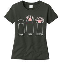 Funny Rock Paper Scissors Cat Paws Womens T-Shirt