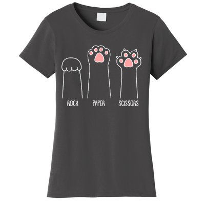 Funny Rock Paper Scissors Cat Paws Women's T-Shirt