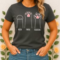 Funny Rock Paper Scissors Cat Paws Womens T-Shirt