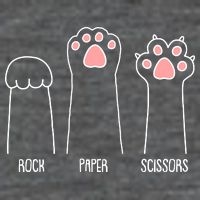 Funny Rock Paper Scissors Cat Paws Womens T-Shirt