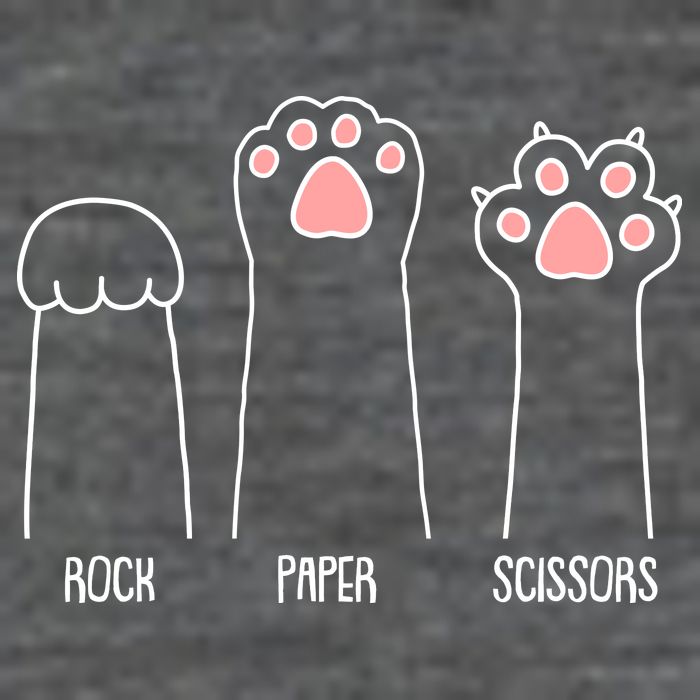 Funny Rock Paper Scissors Cat Paws Womens T-Shirt