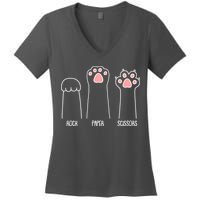 Funny Rock Paper Scissors Cat Paws Women's V-Neck T-Shirt