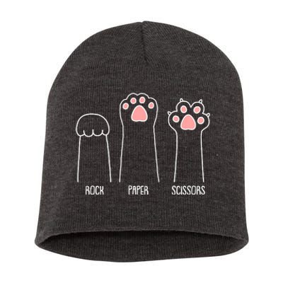 Funny Rock Paper Scissors Cat Paws Short Acrylic Beanie