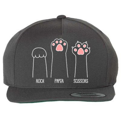 Funny Rock Paper Scissors Cat Paws Wool Snapback Cap