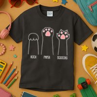 Funny Rock Paper Scissors Cat Paws Kids T-Shirt