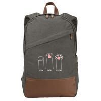 Funny Rock Paper Scissors Cat Paws Cotton Canvas Backpack