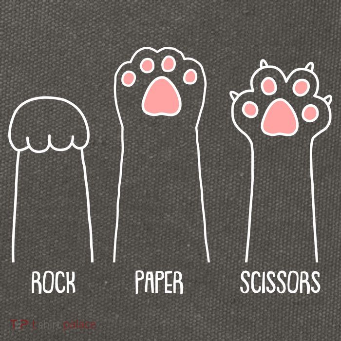 Funny Rock Paper Scissors Cat Paws Cotton Canvas Backpack