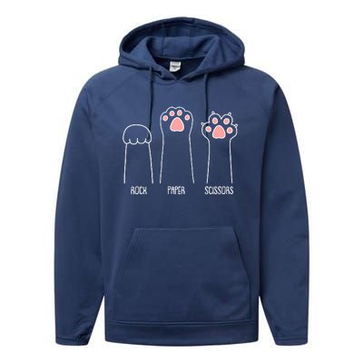 Funny Rock Paper Scissors Cat Paws Performance Fleece Hoodie