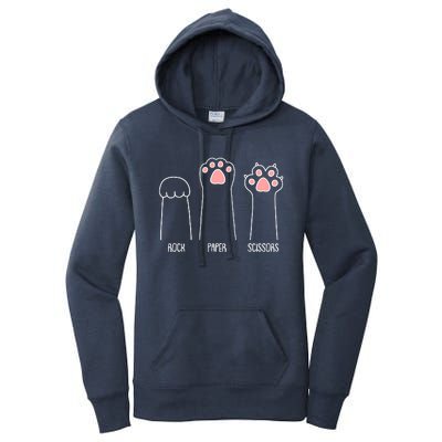 Funny Rock Paper Scissors Cat Paws Women's Pullover Hoodie